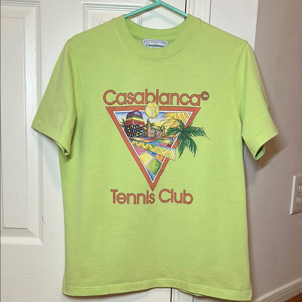 Casablanca Afro Cubism Tennis Club Short Sleeve T-shirt. Size Medium men.